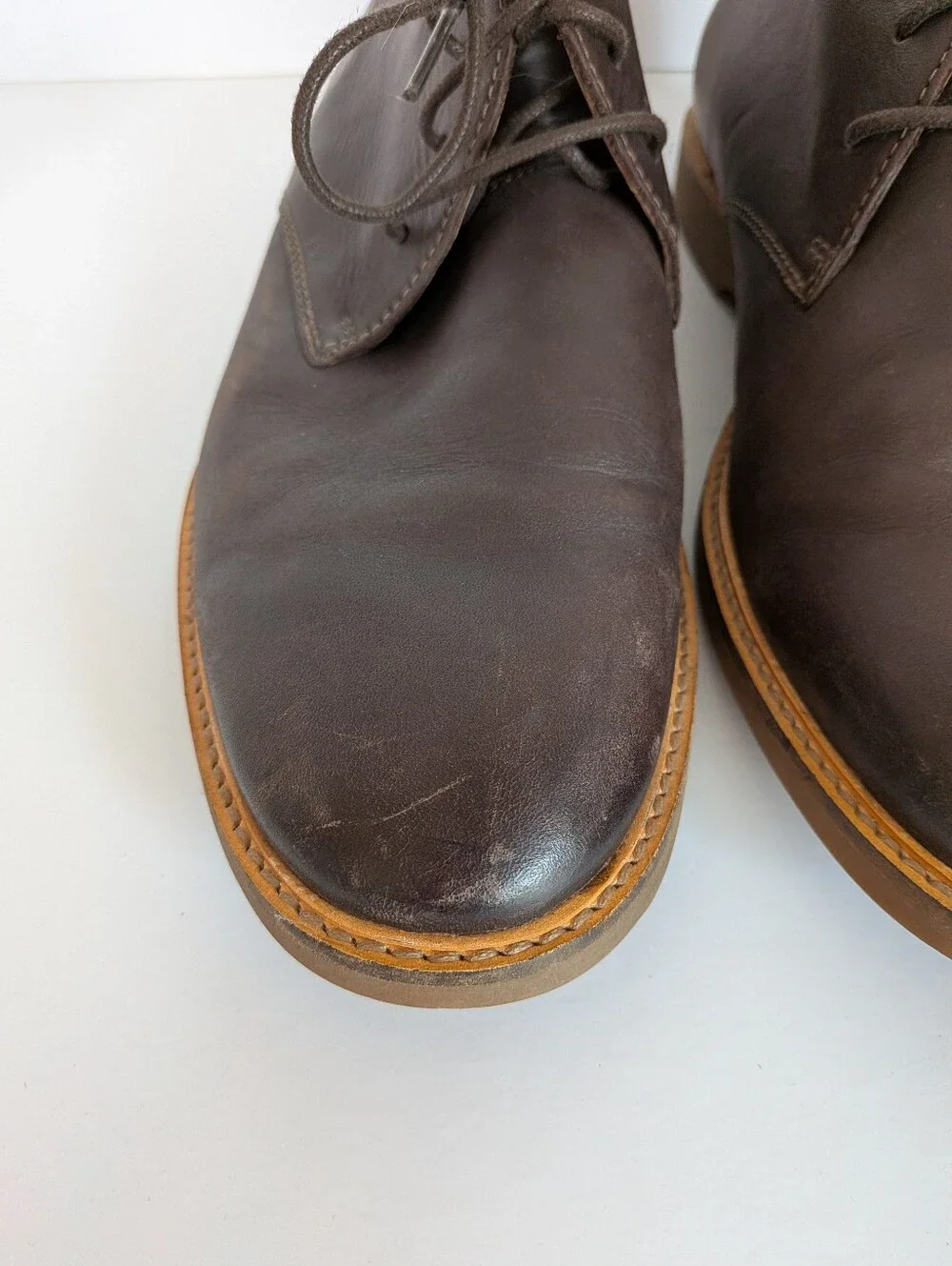 Clarks Men's Atticus Dark Brown Leather Chukka Boots Size 10.5 M